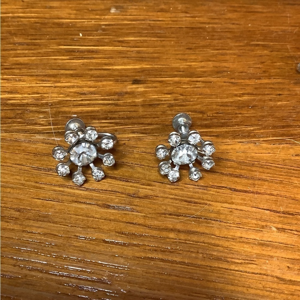 Vintage 50’s Bugbee & Niles‎ Crystal Screw back Earrings